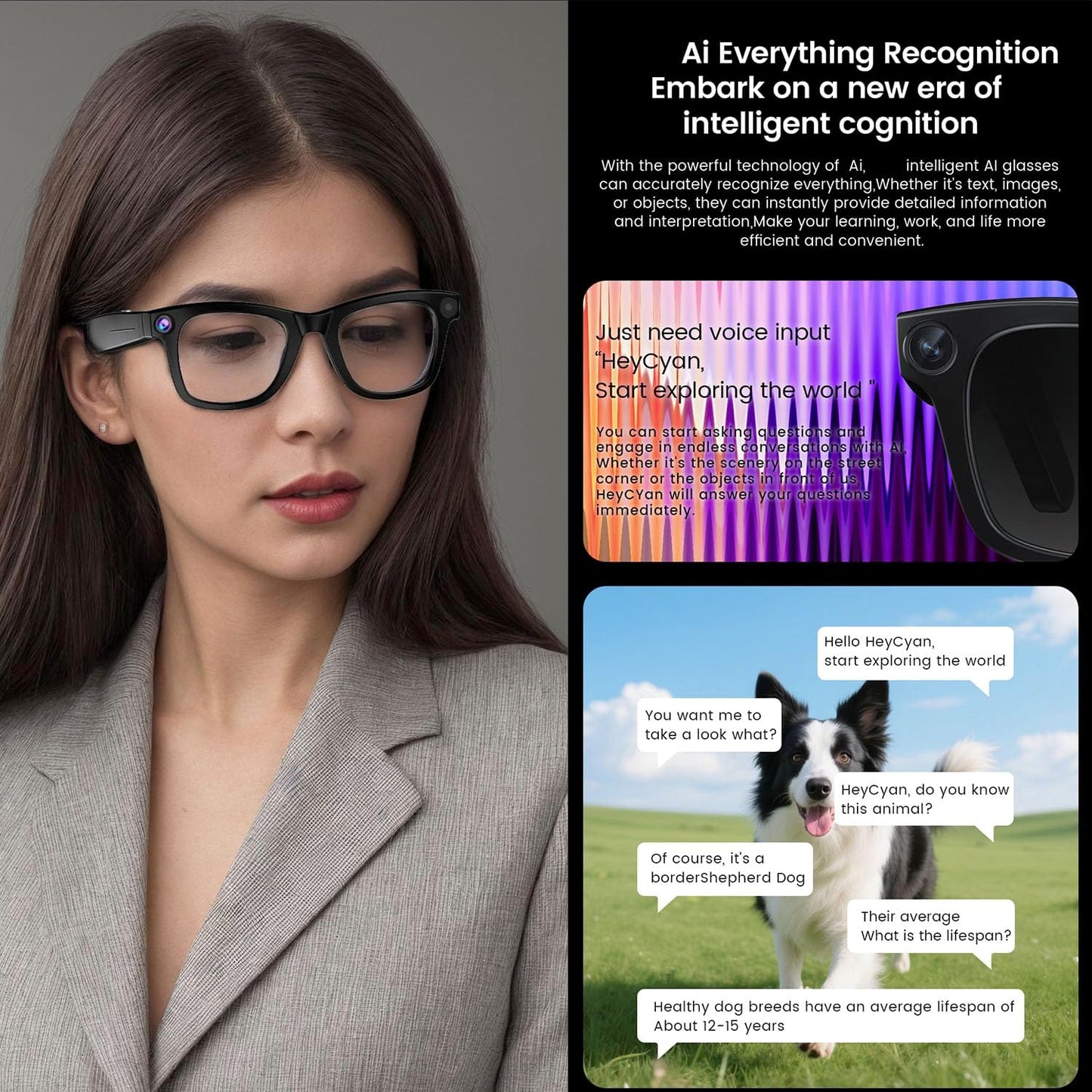 AI Smart Glasses with Camera